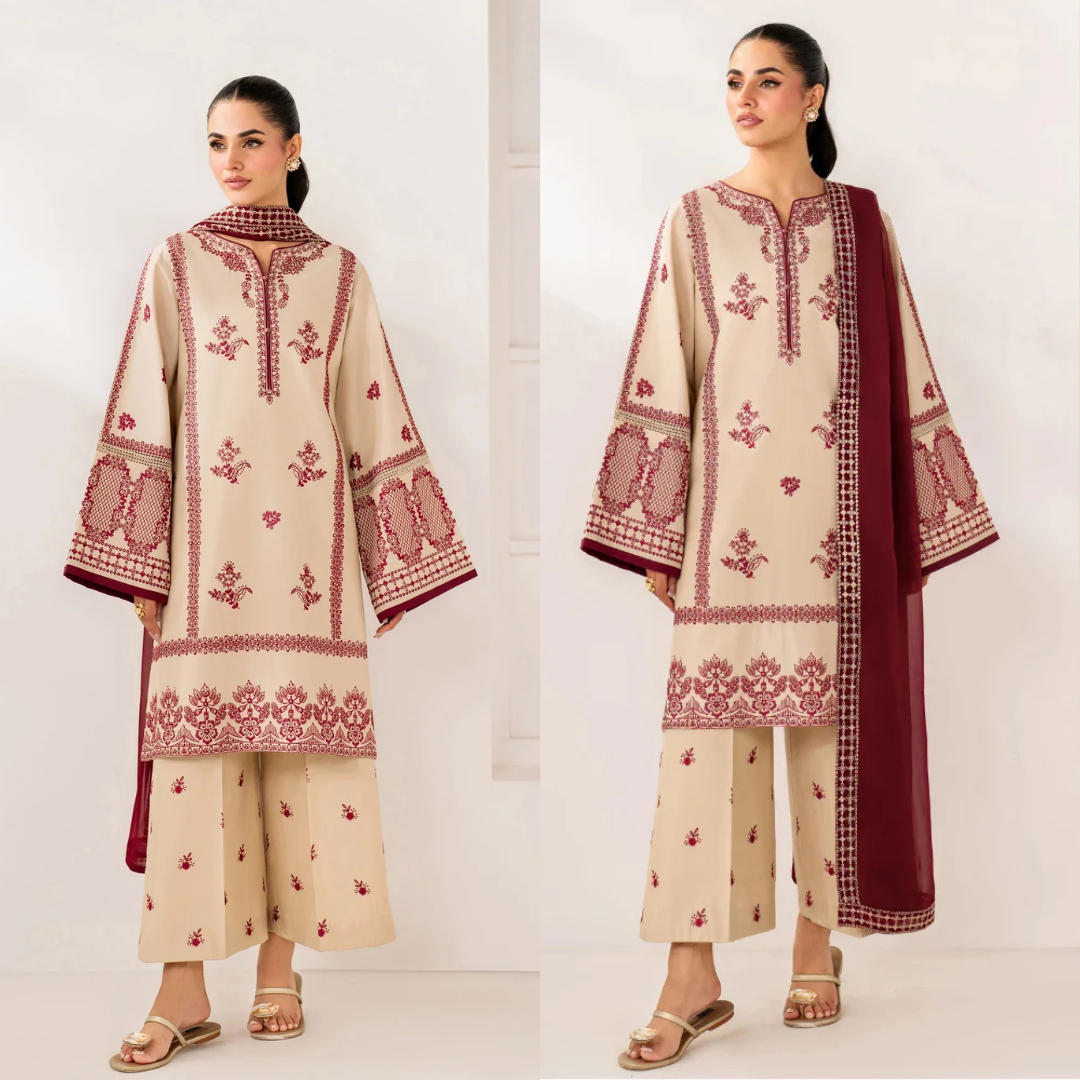Baroque - Summer-3PC Lawn Embroidered Suit - VL1457
