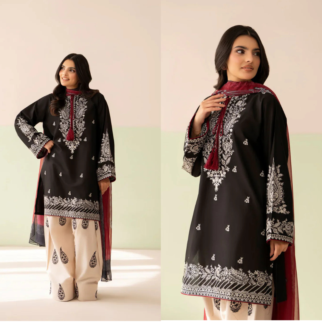 Baroque - Summer-3PC Lawn Embroidered Suit - VL1461