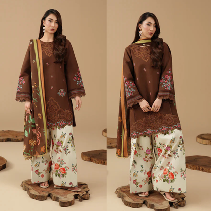 RajBari - Summer-3PC Lawn Embroidered Suit - VL1463