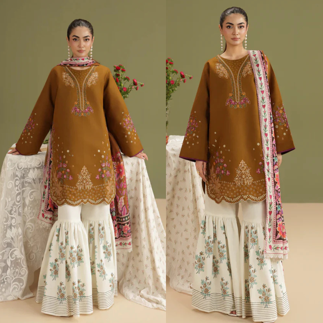 RajBari - Summer-3PC Lawn Embroidered Suit - VL1464