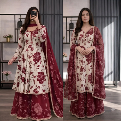 Veezal - 3 piece Lawn frock style Printed suit - VL1471