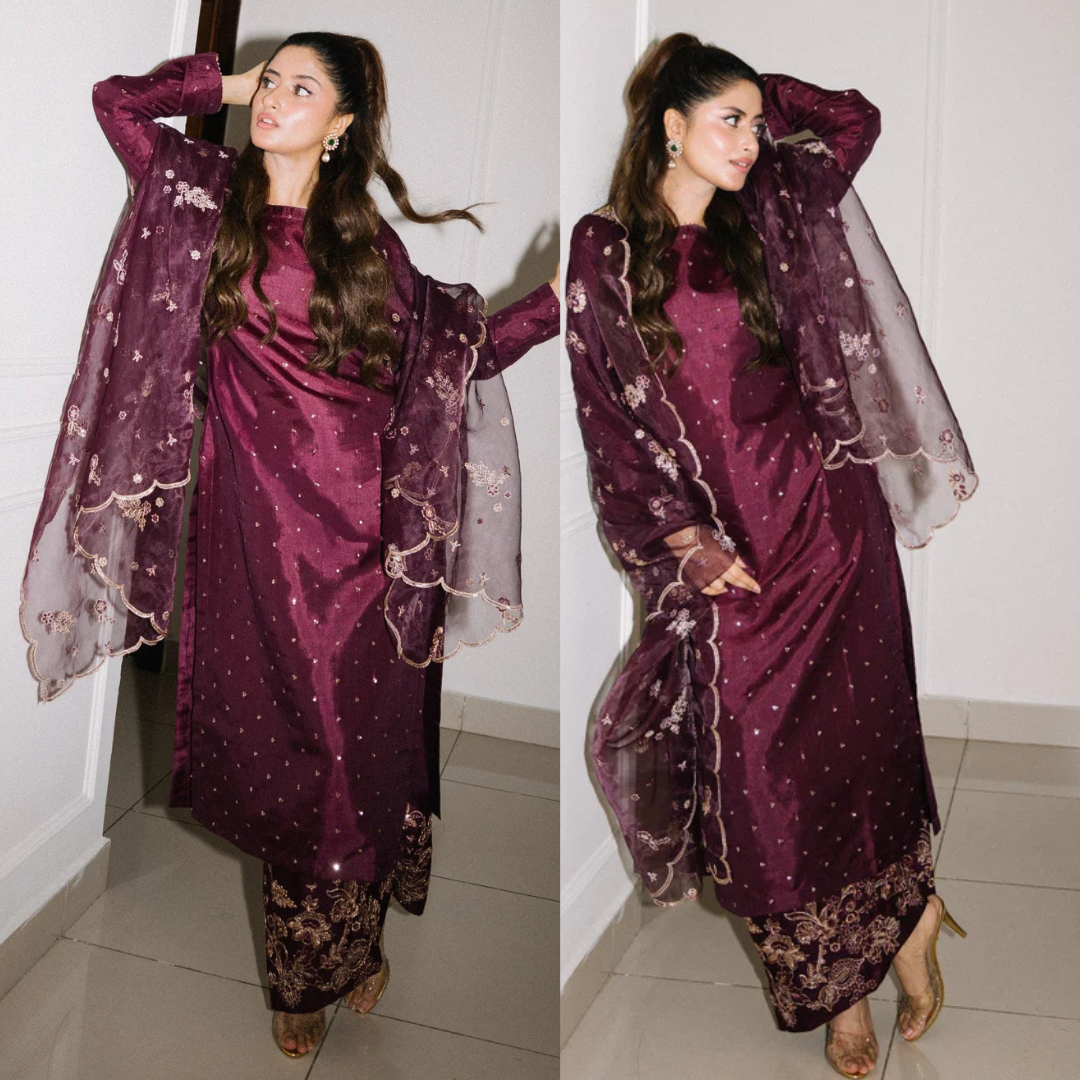 Eilf Silk collection 3PCS UNSTITCHED SUIT FABRIC Digtal printed - VL1482
