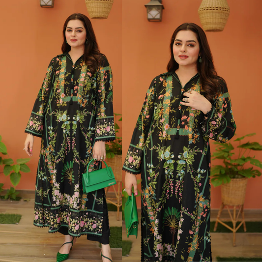 Aneela's 3PCS UNSTITCHED SUIT FABRIC Digtal printed Silk - VL1486