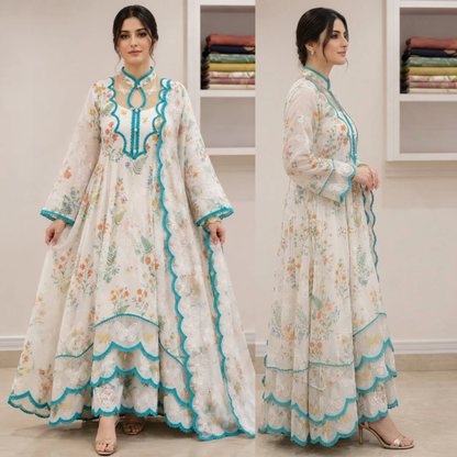 Veezal - 3 piece Lawn frock style Printed suit - VL1488