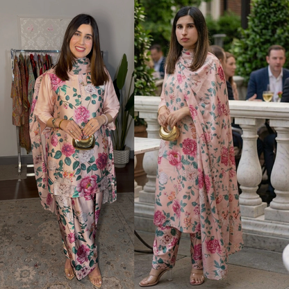 Aneela's 3PCS UNSTITCHED SUIT FABRIC Digtal printed Silk - VL1492