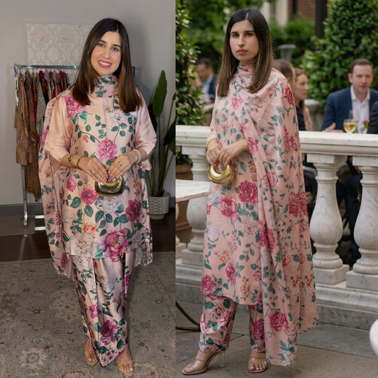 Aneela's 3PCS UNSTITCHED SUIT FABRIC Digtal printed Silk - VL1492