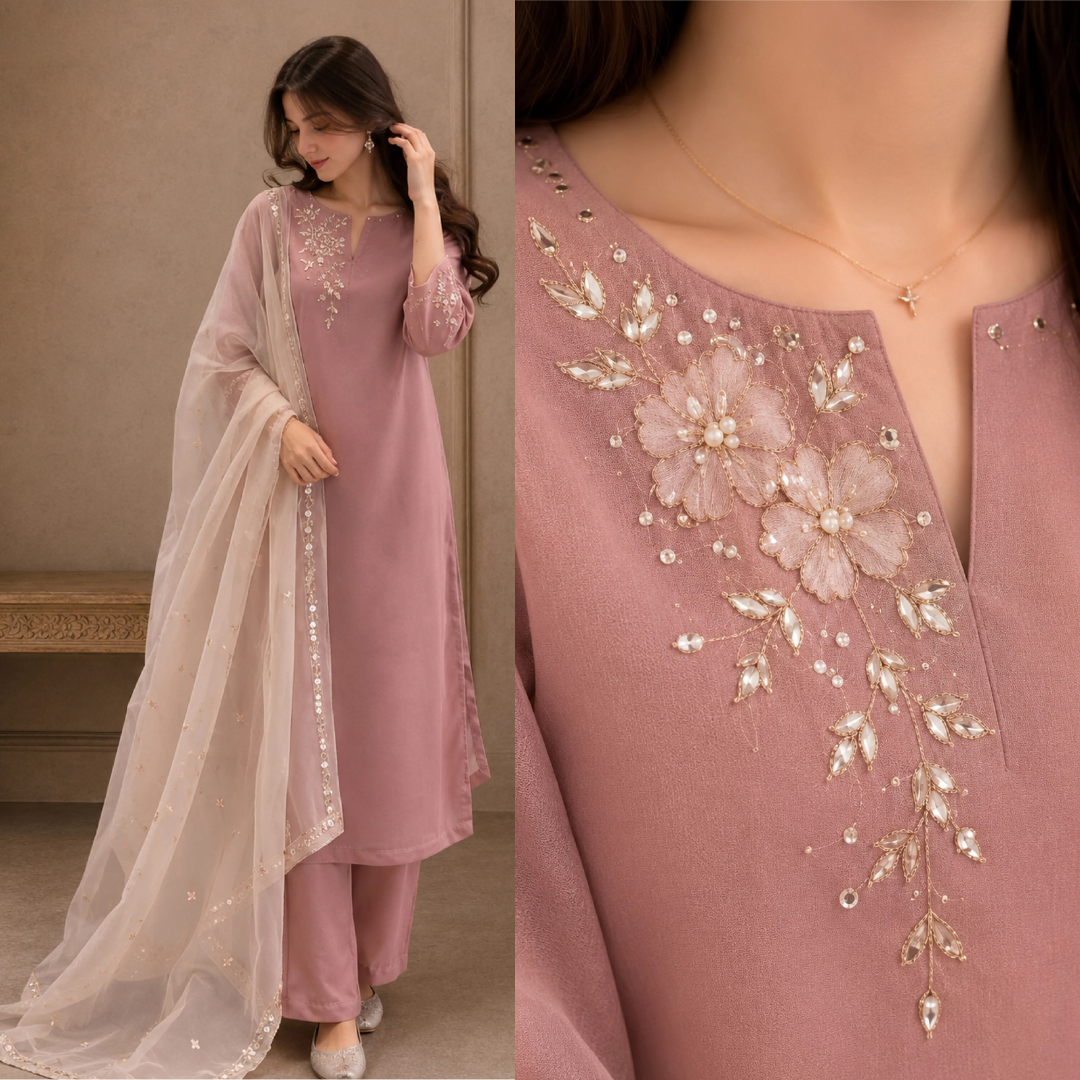 Veezal - Embroidered 3 Piece Unstitched Lawn Suit- VL1499