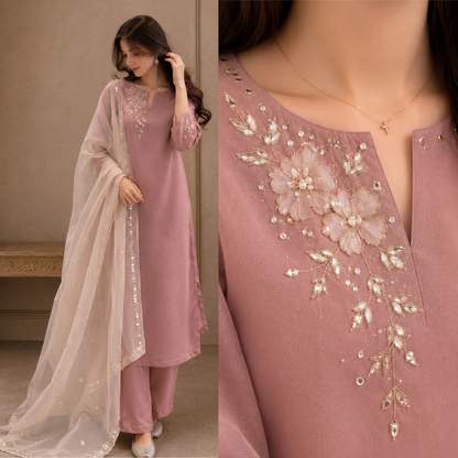 Veezal - Embroidered 3 Piece Unstitched Lawn Suit- VL1499