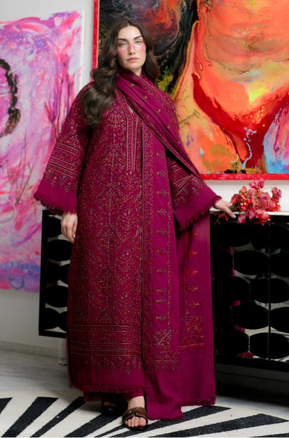 ZAIB - Winter 3PC Dhanak Embroidered Suit - VL 1617