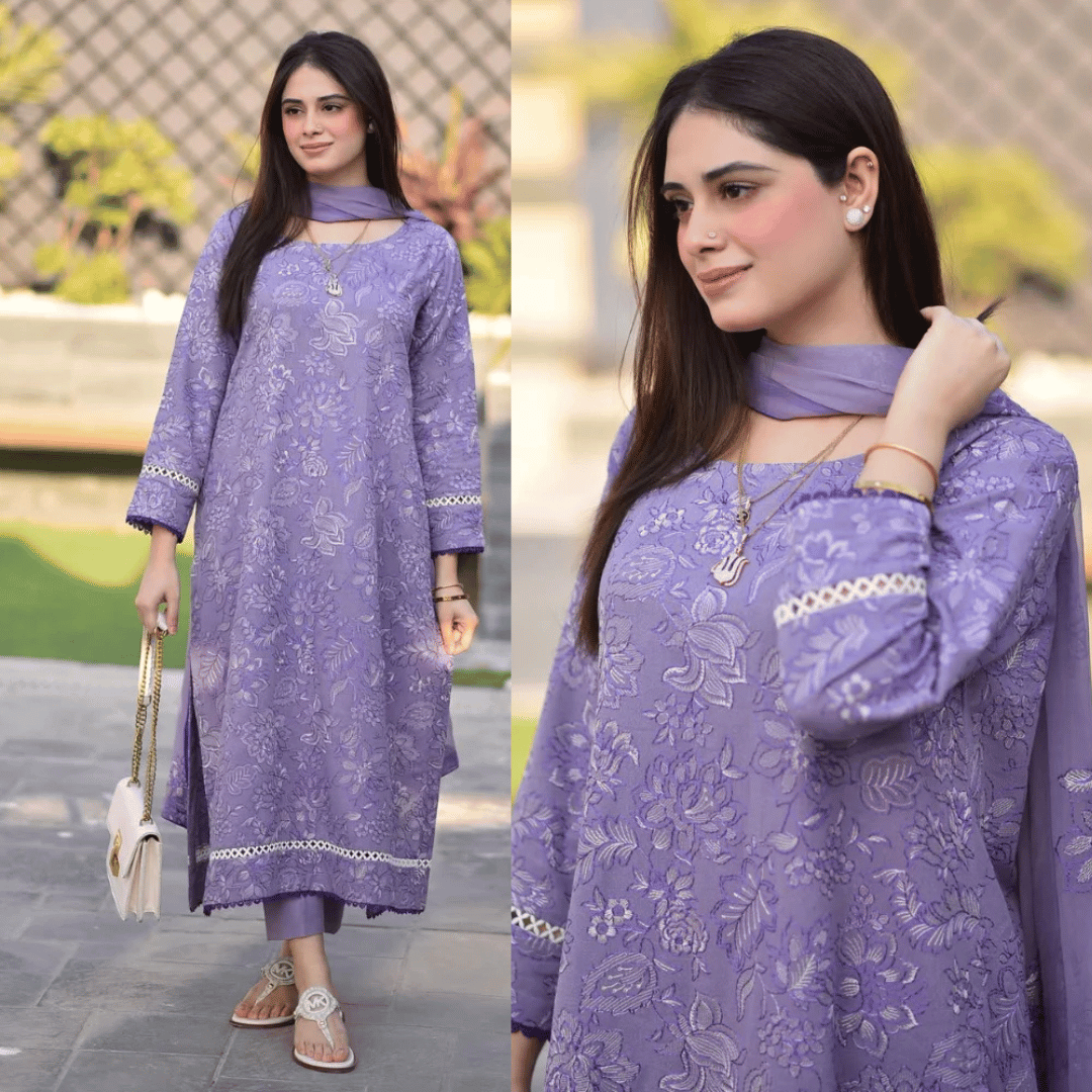 Breeze- 3PC Lawn Embroidered Suit - VL928