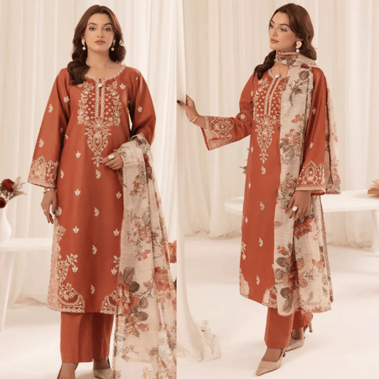 Summer COLLECTION Lawn Embroidered with Chiffon Printed Dupatta VL932
