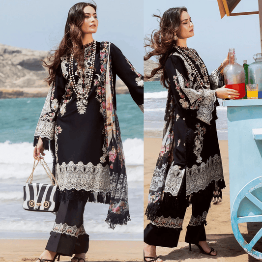 Baroque - 3PC Lawn Embroidered Suit - VL1036
