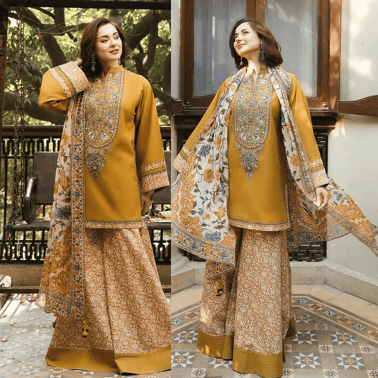 SAPPHIRE - 3-Pc Unstitched Embroidered Lawn Suit - VL1048