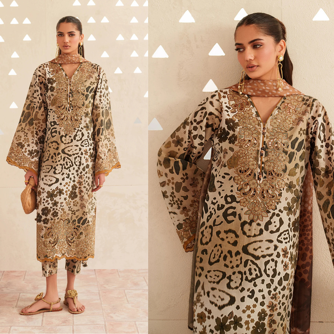 Aneela's - Summer 3PC Lawn Digital Printed Dress - VL1388