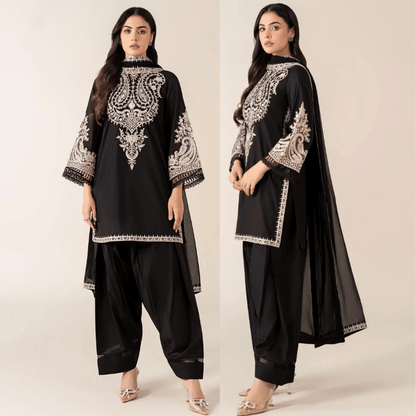 Maria B - Winter 3PC Dhanak Embroidered Suit - VL1110