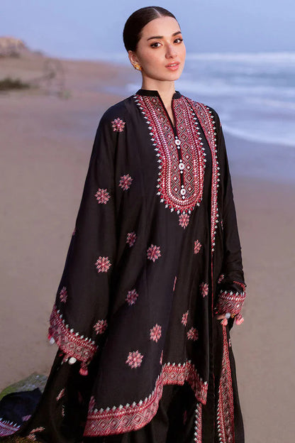 CROSS STITCH-3PC DHANAK EMBROIDERED SHIRT WITH DHANAK EMBROIDERED SHAWL - VL1259