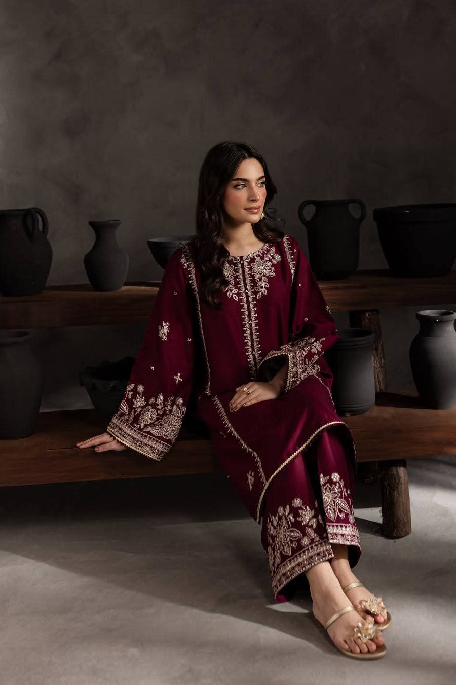Batik - 2Pc Embroidered Lawn Suite With Fully Embroidered trouser - VL1406