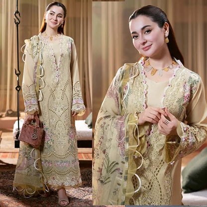 Veezal - Summer 3PC Lawn Chikenkari Embroidered Shirt - VL1339