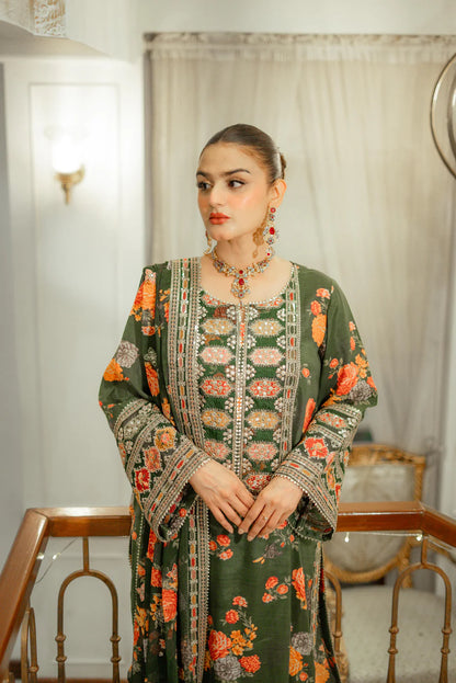 Veezal - Heavy Embroidered Silk 3 Pc Suit - VL1163