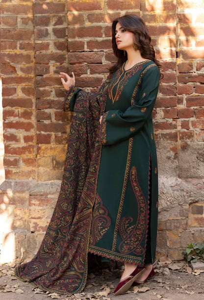 Izel - Winter 3PC Dhanak Embroidered Suit - VL 1613
