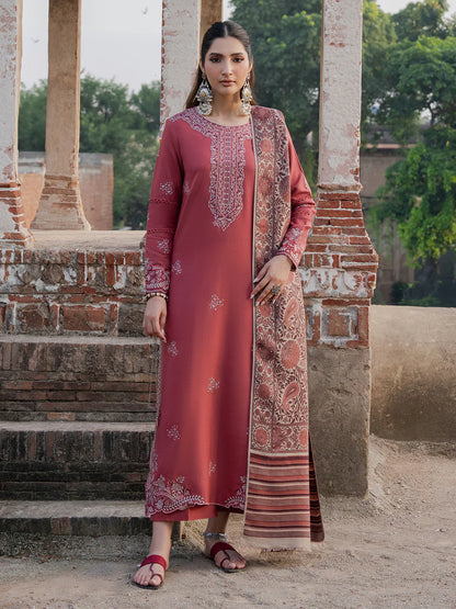 izel - Winter 3PC Dhanak Embroidered Suit - VL1227