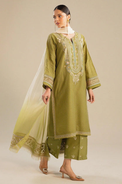 Zara Shahjahan - Embroidered Lawn 3pc with Embroidered Chiffon Dupatta- VL1335