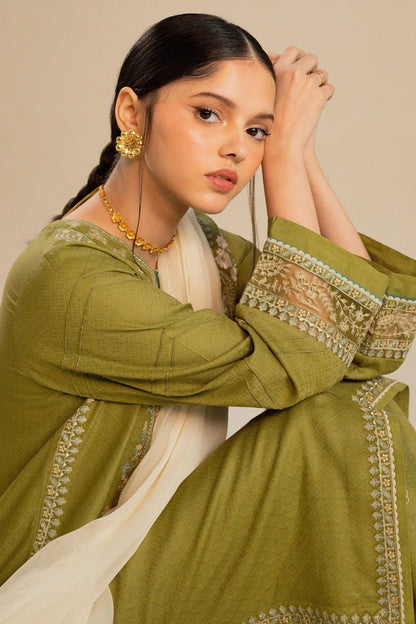 Zara Shahjahan - Embroidered Lawn 3pc with Embroidered Chiffon Dupatta- VL1335