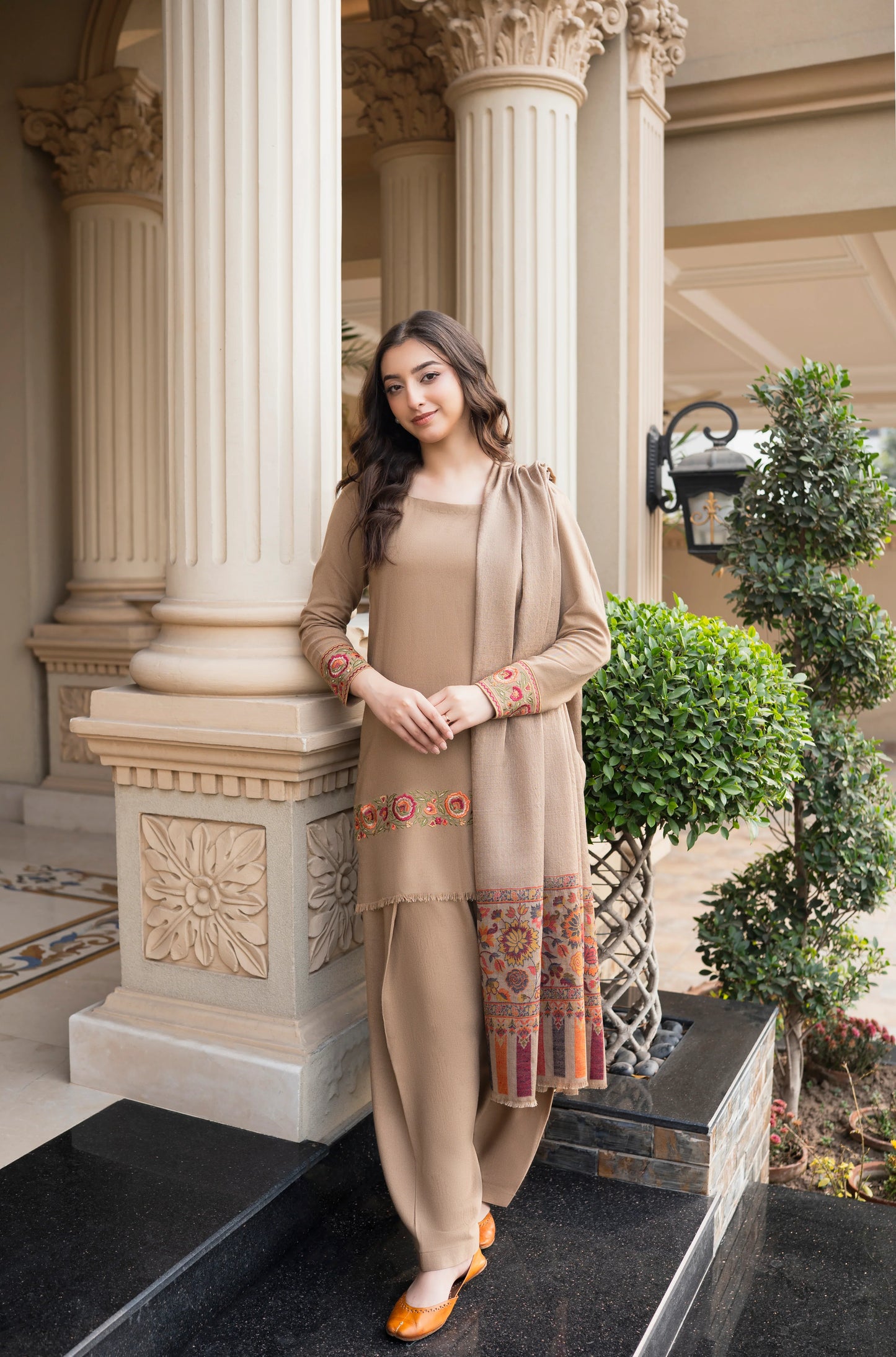 Aisling - Winter 3PC Dhanak Embroidered Suit - VL 1614