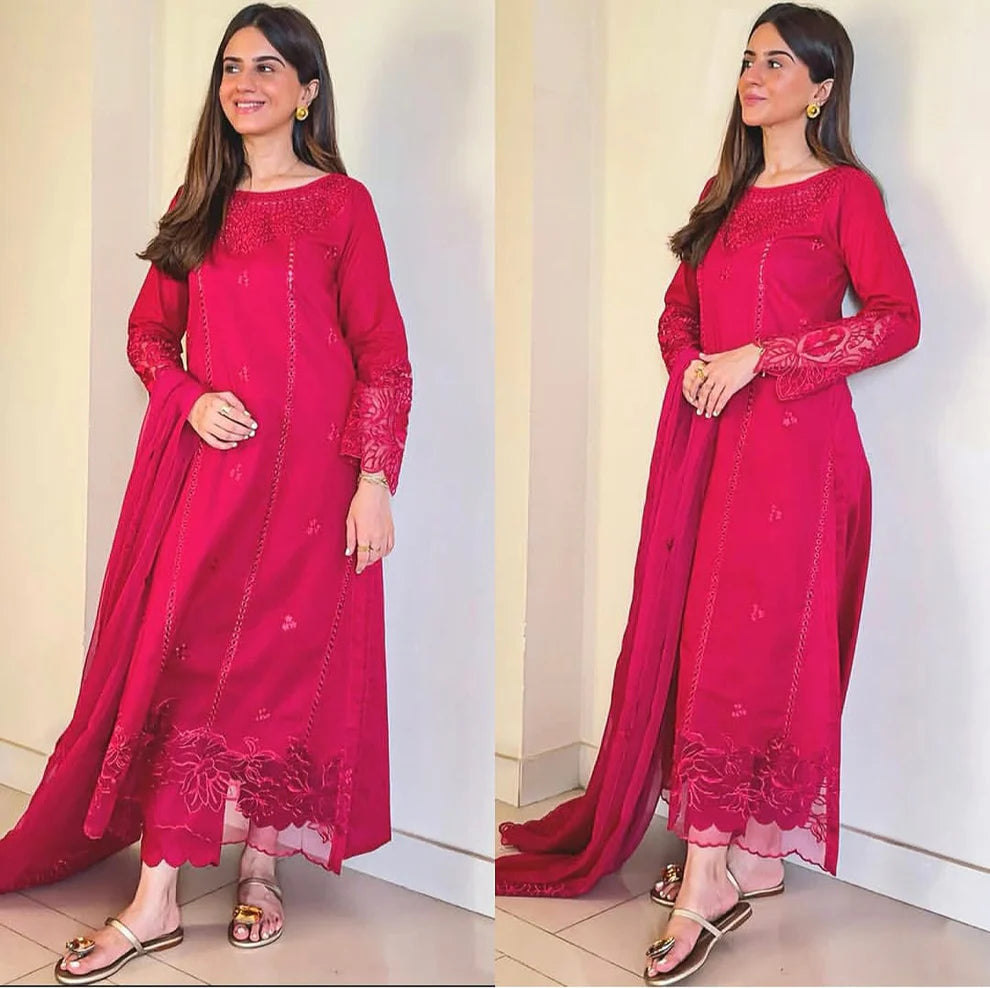 LimeLight - Dhanak 3 Piece Embroidered Dress - VL1243