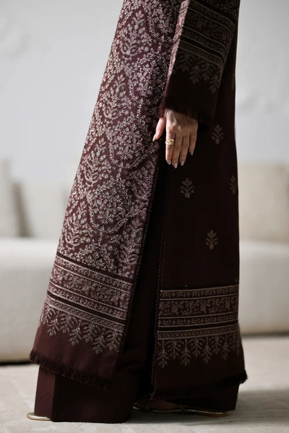 ZAIB - Winter 3PC Dhanak Embroidered Suit - VL 1672
