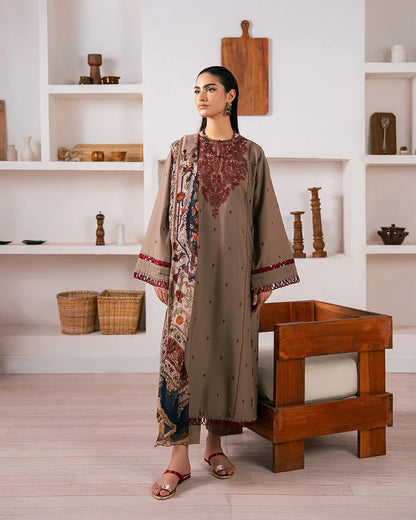 Baroque - 3PC Dhanak Embroidered Suit - VL1183