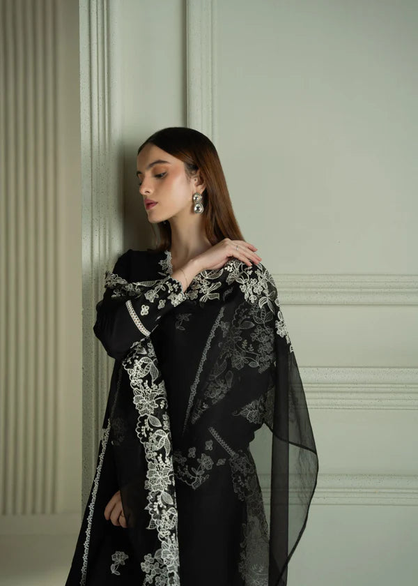 RAVEN MESH- 3PC EMBROIDERED LAWN SUIT - VL1030