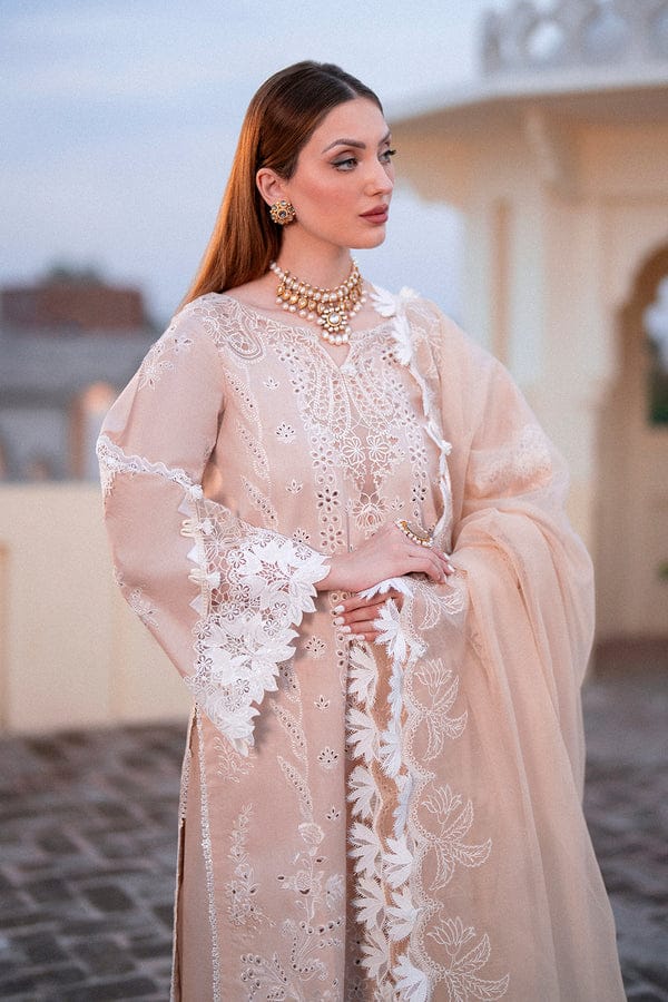 Zarpash Chikenkari Embroidered Dhanak Three Piece Zarpash - VL1187