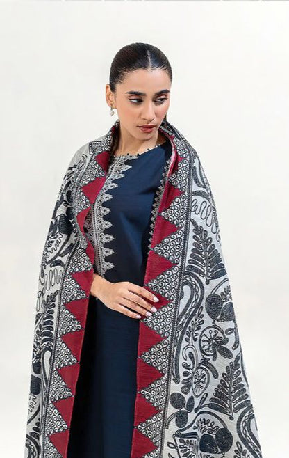 Urge Embroidered Dhanak Three Piece - VL1118