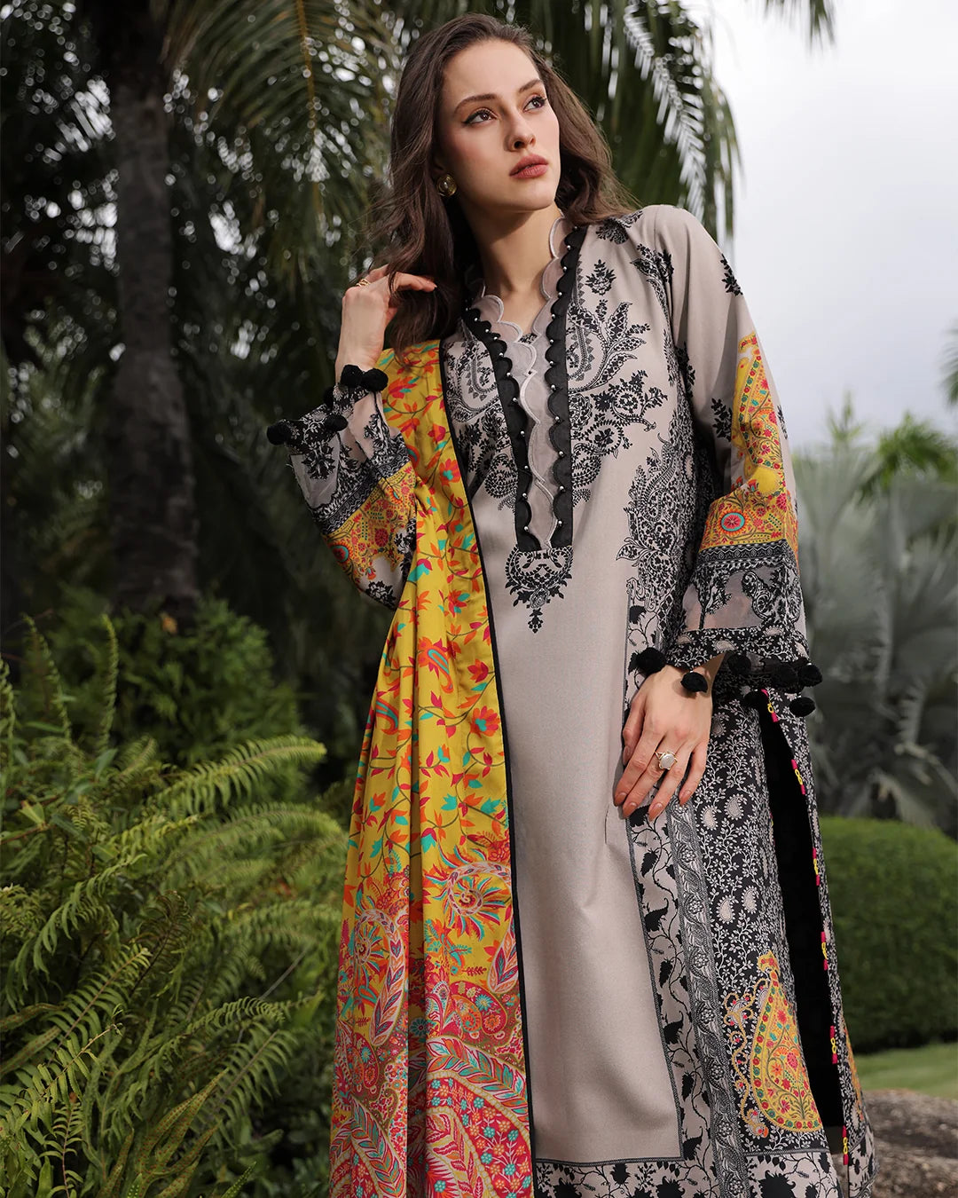 Charizma - Winter 3PC Karandi Digital Print Dress - VL 1648