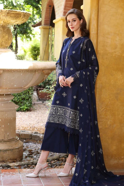 VL210 BAREEZE-EMBROIDERED 3PC LAWN DRESS WITH EMBROIDERED CHIFFON DUPATTA