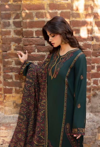 Izel - Winter 3PC Dhanak Embroidered Suit - VL 1613
