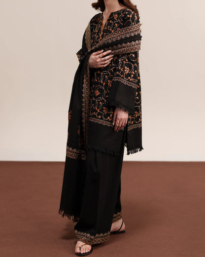 Ziva - Winter 3PC Dhanak Embroidered Suit - VL 1662
