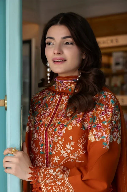 Batik - 3PC Dhanak Embroidered Shirt With Pashmina Printed Dupatta and Trouser - VL1686