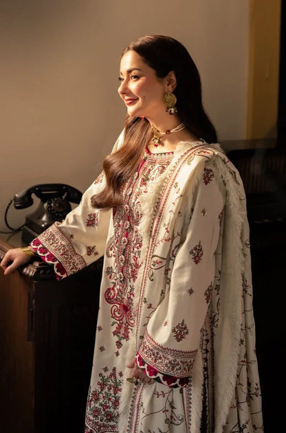 Asim Jofa - 3PC Dhanak Embroidered Shirt With Dhanak Embroidered Dupatta and Trouser - VL1674