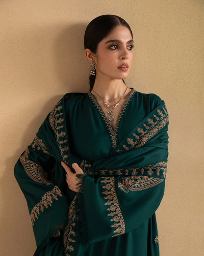 Ziva - Winter 3PC Dhanak Embroidered Suit - VL 1652