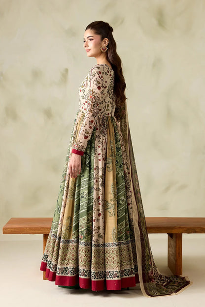 Baroque - Winter 3PC Karandi Digital Print Frock Dress - VL 1657