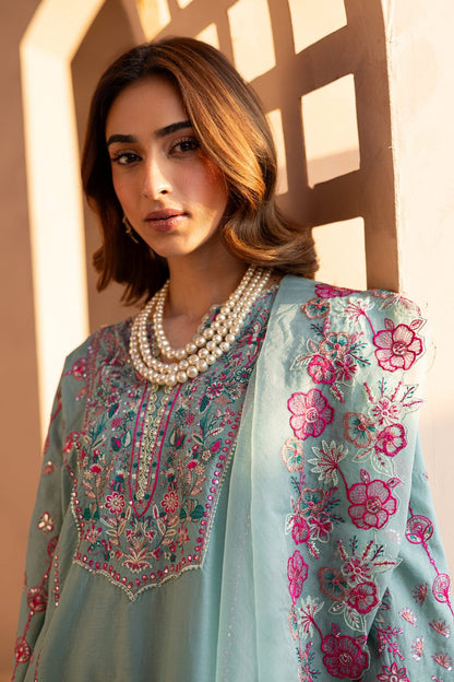 Veezal - 3PCs Embroidered Lawn Dress With Manaar Dupatta - VL1307