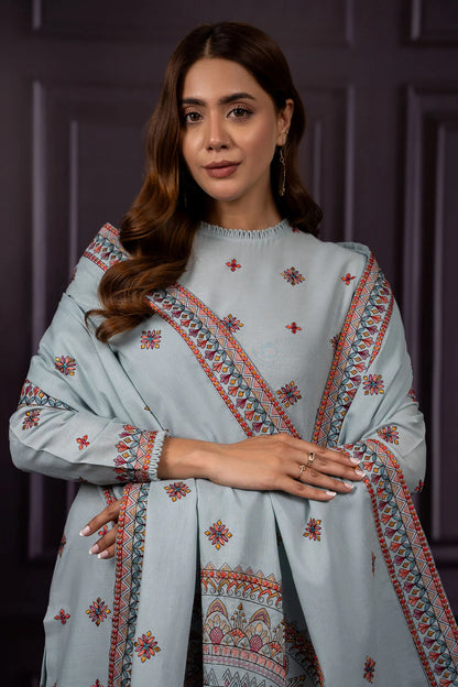 Asim Jofa - Winter 3PC Dhanak Embroidered Suit - VL1165