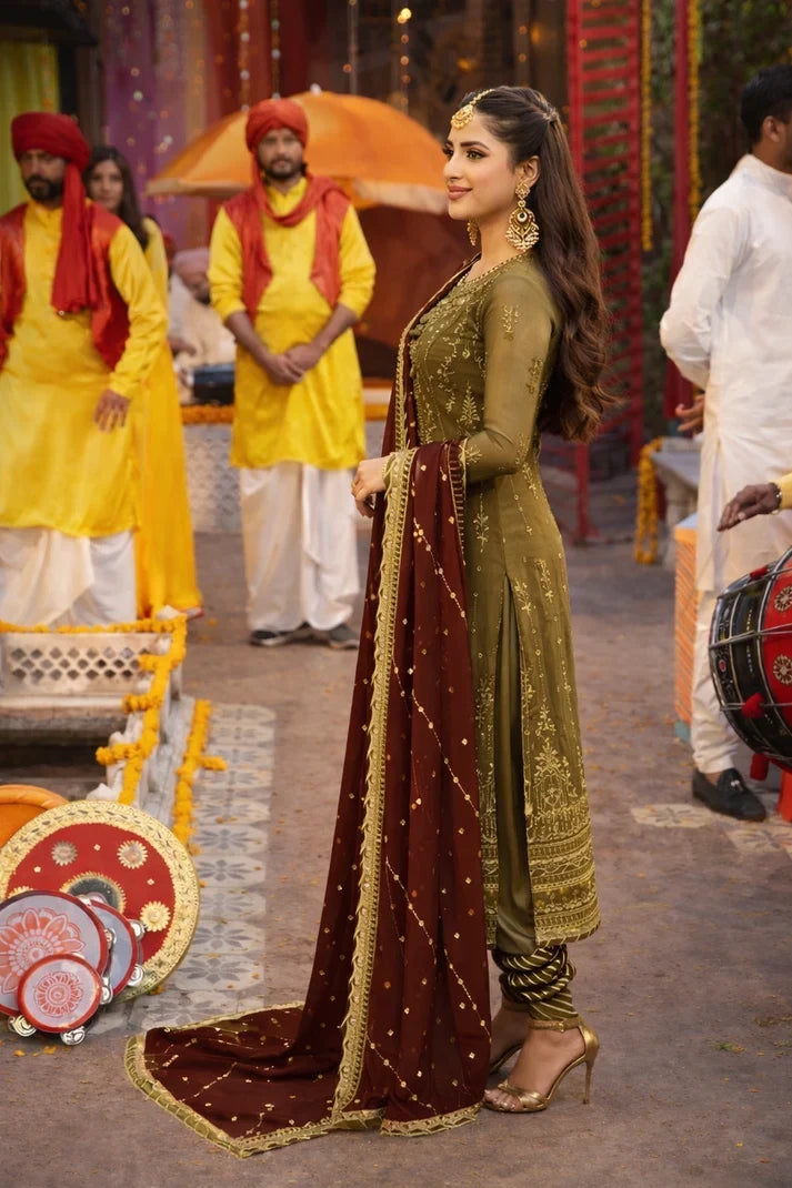 Asim Jofa, Winter Unstitched 3 piece chiffon suit - VL 1642