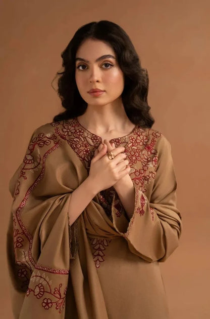 Zellbury - 3PC Dhanak Embroidered Shirt With Dhanak Embroidered Dupatta and Trouser - VL1688