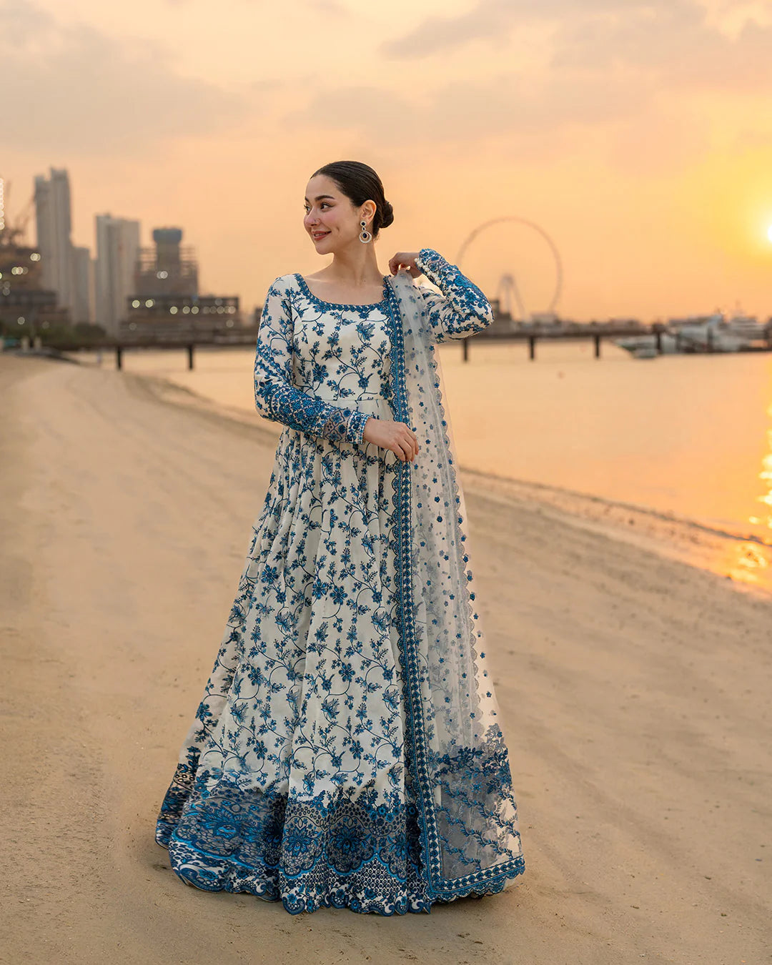 FAIZA SAQLAIN -Summer 3PC Lawn Digital Printed + embroidered Suit - VL1387