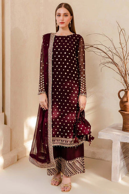 VL 1656 - Winter Unstitched 3PCs Embroidered Velvet Dress With Embroidered Organza Dupatta