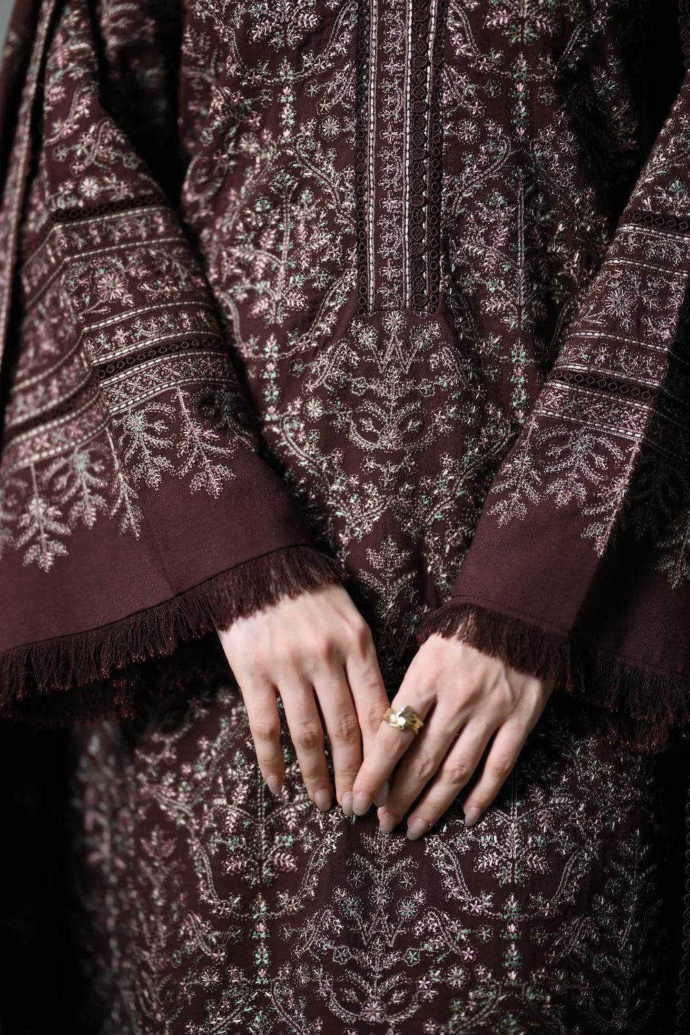 ZAIB - Winter 3PC Dhanak Embroidered Suit - VL 1672