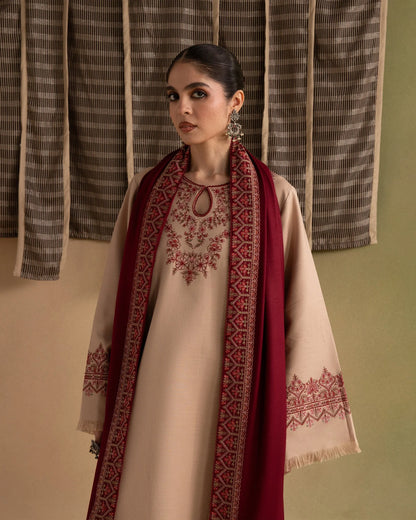 Ziva - Winter 3PC Dhanak Embroidered Suit - VL 1651